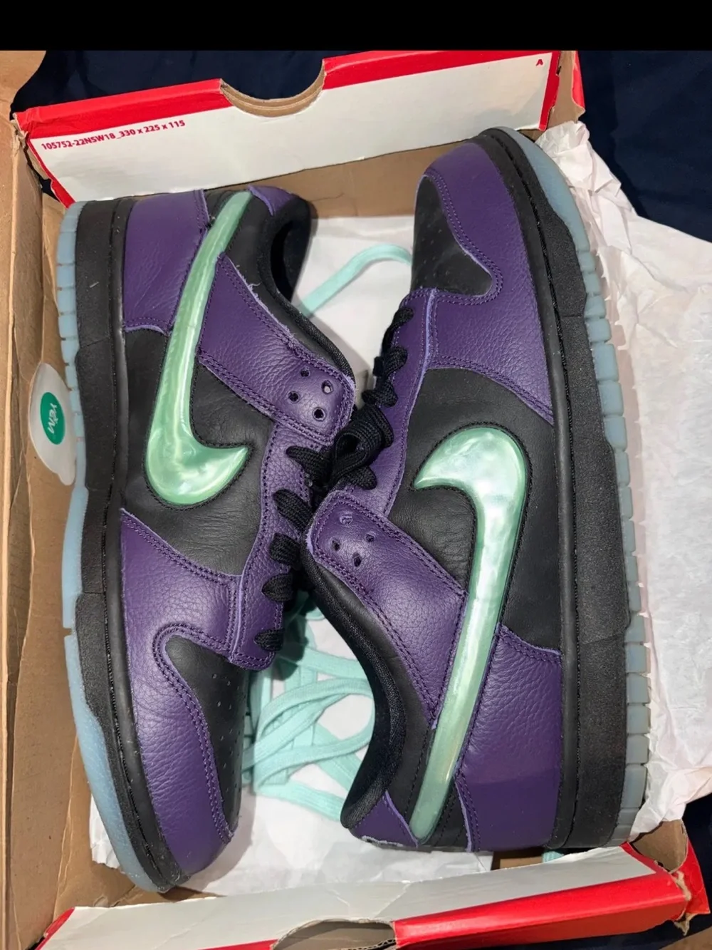 Nike Dunk Low Retro Purple and Mint Green Low-Top Sneakers